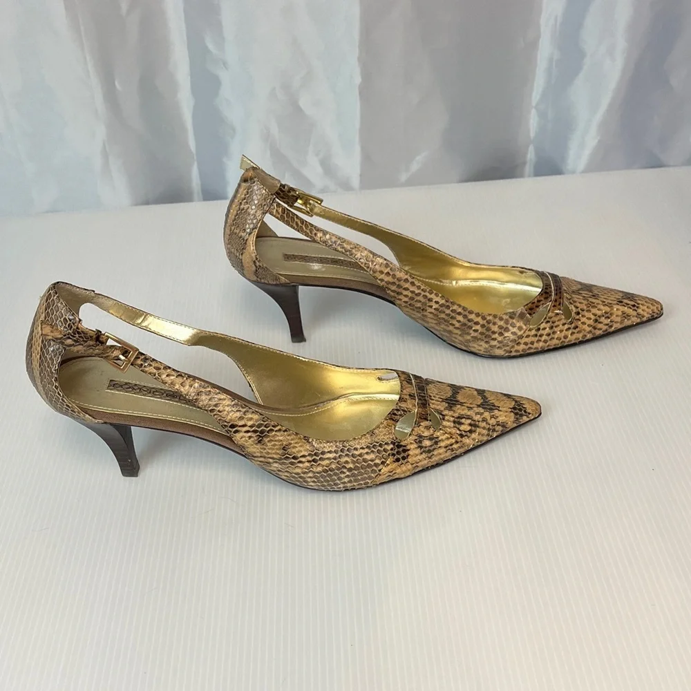 Elegant Snakeskin Patterned Heels v2280
